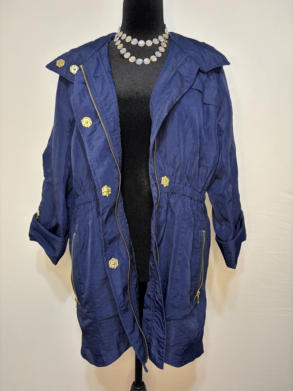 Vintage Jones New York Signature Navy Utility Rain Jacket Sz L